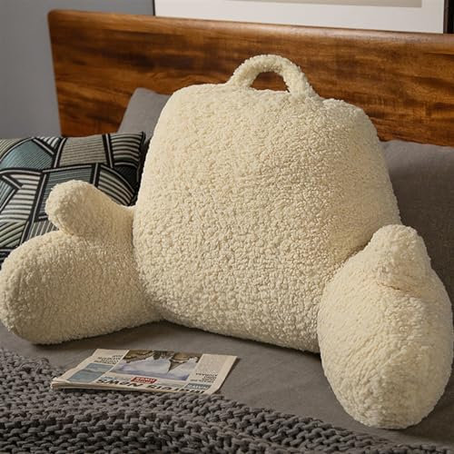 KV-OOGG Back Cushion, Reading Cushion, Support Cushion with Armrests and Removable Neck Cushion, Book Cushion with Washable Cover, Multifunctional Cushion, Back Support for Erecting in Bed, Reading, R
