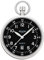 REGENT Herren Taschenuhr Edelstahl 43 MM Quarz Schwarzes Zifferblatt Arabische Zahlen Datum P-777