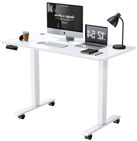 Himimi Scrivania Regolabile in Altezza 120x60 cm, Scrivania Regolabile in Altezza Elettricamente, Tavolo Ergonomico da Lavoro in Piedi-Seduto con 4 Memorie Funzionali, Scrivania per Computer