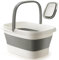 Moohemoo Collapsible Foot Bath Basin with Massage Acupoint for Soothing Foot Soaks, Soaking Tub for Pedicure Spa, Multifunction Plastic Bucket with Handle, Home Spa Treatment – Grey