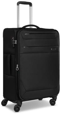 Worldpack mittelgroßer Weichgepäck Check-in Koffer | Trolley 42 x 27 x 67 cm aus hochwertigem, robustem Polyester Material | für Damen und Herren | 4 Doppelrollen & TSA-Schloss | Chicago Serie