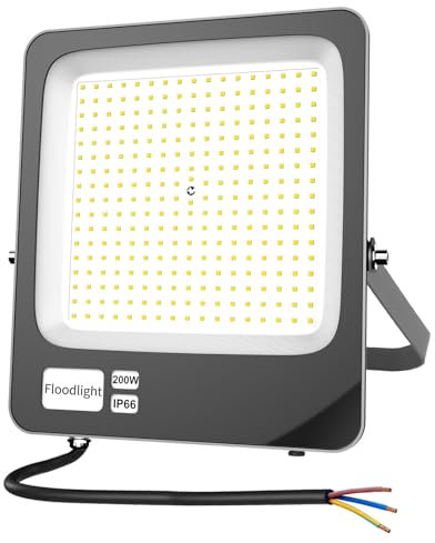 Focos LED Exterior 200W,Fosingut IP66 Impermeable Foco Proyector LED Exterior,6500K Blanco Frío Super brillante Focos Interior,Luz de Seguridad Floodlight para Jardín,Garaje,Patio,Trasero,Terraza