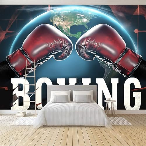 Papier Peint intissé Gants De Boxe 400x280 cm Papier Peint Photo Panoramique, Poster Geant Mural Personnalisé 3D, pour Salon Cuisines Chambre Adulte Enfant Décor Murale
