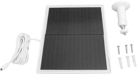 Sunicon 10 W Solarpanel-Überwachungskamera, 5 V Micro-USB, wasserdichtes Solarpanel-Ladegerät, kompatibel mit wiederaufladbarer batteriebetriebener Kamera mit Halterung für