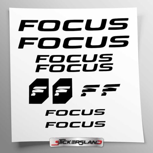Stickersland® Aufkleber-Set kompatibel mit Rahmen MTB Mountainbike und Helm | Decals Aufkleber für Fahrrad mit Logos | Stickersland® - Focu (matt)