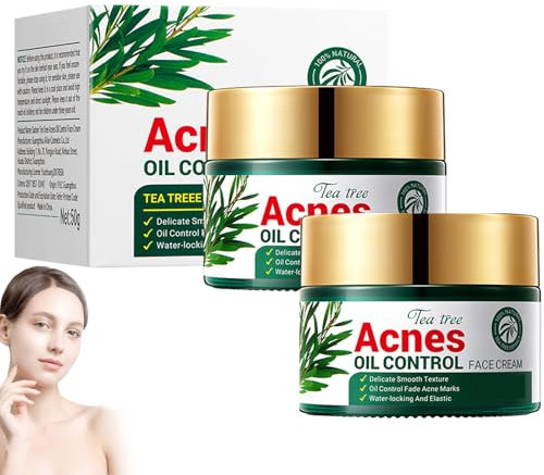 Anti-Akne-Creme, Anti-Falten Tages-& Nachtcreme, Mattierende Gesichtscreme, Antibakteriell, verfeinert das Hautbild, auch für empfindliche Haut - Akne Creme Gesicht, acne cream