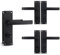 Bwintech 3 Pairs Lever Latch Flat Black Door Handles, Classic Victorian Straight Design,with Bathroom knob,Ideal for All Types of Wooden Doors,Internal Doors Bathroom