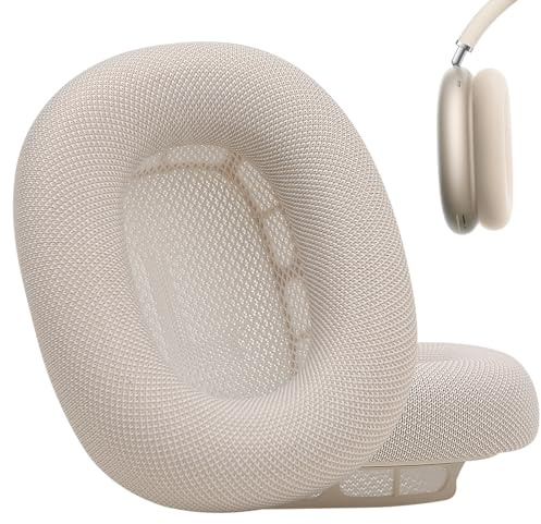 Starlight Ersatz-Ohrpolster für AirPods Max mit Netzgewebe, Silikon-Gel und weichem Memory-Schaum (2024 Starlight)