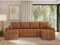 MKS MEBLE Sofa mit Schlaffunktion - Ecksofa mit Schlaffunktion und Bettkasten - Sofa 3 4 5 Sitzer - Schlafsofa - Couch - Schlafsofa mit Bettkasten - Kirasso U -Orange Struktur