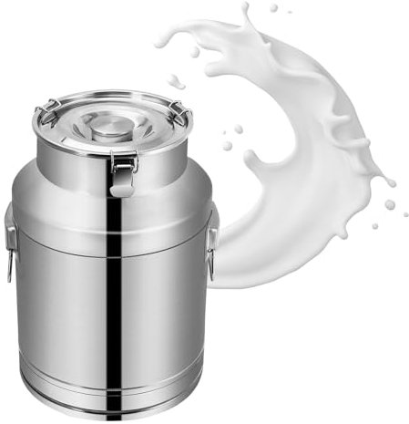 KELUNIS Robuste Milchkanne Edelstahl 304 Milcheimer Weineimer mit versiegeltem Deckel und Tragegriff für die gewerbliche Küche,20L