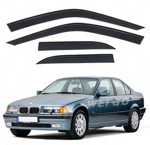 YDLYDL Windabweiser für BMW 3 MK3-E36 1990-2000, Integrierte Auto-Fensterdeflektoren gegen Regen & Wind | Leicht zu montieren