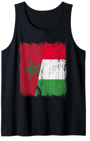 Marocco Italia Mezza Bandiera Orgoglioso Marocchino Italiano Orgoglio Canotta