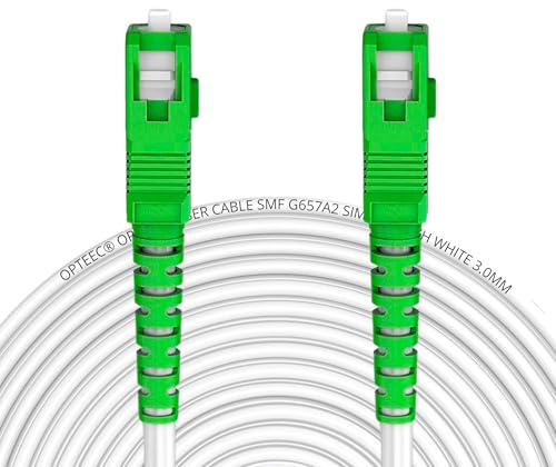 opteec – Cable de fibra óptica blindado – naranja / SFR/BOUYGUES/SOSH/RED por SFR – Extensión/liga – SC-APC a SC-APC reforzado – Simplex Monomode – 10 años – Blanco (0,5M)