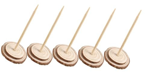 Cabilock 5 Piezas Soporte de Madera para Árboles de Navidad Base Estable Diámetro para Árboles Artificiales Decoración Festiva con Acabado Natural y Montaje