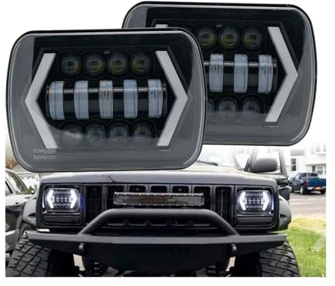 LIANGBAOS Faro Principal Para Nissan Para Patrol Y60 1980-1994 Faros Delanteros LED Impermeables De 7X6 5X7 Luces Altas Bajos DRL H6054 H5054 Faros Delanteros Coche(2 pieces)