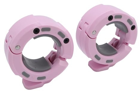 Generic Archery Storage Box/Cover Barbell Clamps, Magnetic Weight Bar Plate Locks Collar Clips, Ideal for Weightlifting Training, 2PCS (Pink Gray)