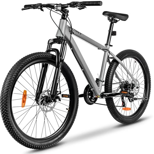 Maltrack MTB 26 Zoll Mountainbike bis 120 kg, Jugendfahrrad mit 17 Zoll Stahlrahmen, 21 Gänge Shimano Tourney TZ, mechanische Scheibenbremsen, Federgabel 80 mm, Fahrrad für Jungen Damen Herren