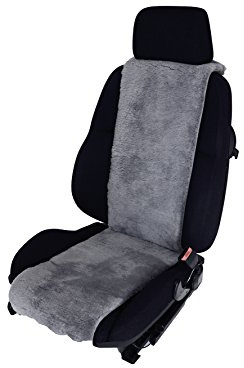Autositzbezug/Sitzauflage aus echtem Lammfell 30cm Breite x 138cm Länge Premium Fellhöhe 20mm (Tauebenblau)