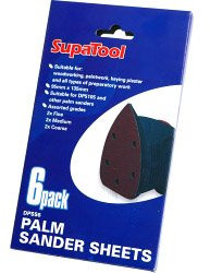 Palm Sander Sheets SupaTool Palm Sander Sheets 6 Pieces Woodworking Paintwork