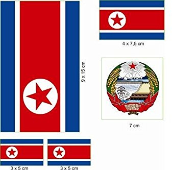 U24 Aufkleberbogen Nord Korea Aufkleber Set Flagge Fahne