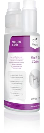 VetVital Viequo Vita E, Zink & Selen | 1 l | Ergänzungsfuttermittel für Pferde | Zur Förderung der Rittigkeit, Entspanntheit und Muskelleistung | Auch für Fohlen geeignet