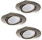 EGLO 3er-Set Einbaustrahler Tedo, Spots Set aus Aluminiumguss in Nickel-Matt, 3 Einbauleuchten mit GU10 Fassung, LED Leuchtmittel inklusive, Spot flach, schwenkbar, Ø 8 cm