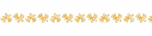 Ursus 59080011 - Masking Tape, Glocken, gold, Klebeband aus Papier, ca. 15 mm x 10 m, teilweise einseitig bedruckt und veredelt, lösungsmittel und säurefrei, ideal für Scrapbooking