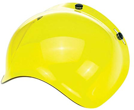 Visiera Bubble Biltwell Gialla antiappannamento per caschi jet a 3 bottoni – Novità!
