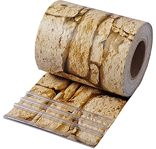 WOLTU Bandes Brise-Vue en PVC de 450g/m², Rouleau Brise-Vue Occultant 19cm x 70m, Résistant au Vent et au Soleil, pour Clôture, Jardin, Balcon, avec 50 Clips de Fixation, en Motif Pierre