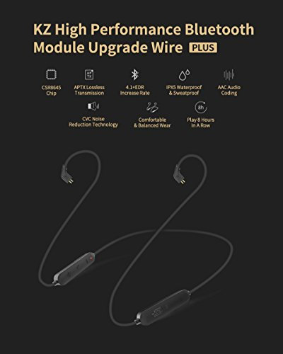 J&R KZ Aptx impermeable Bluetooth Módulo 4.1 Módulo de actualización inalámbrica Cable desmontable Cable se aplica Auriculares originales ZS10 Zsazsa ZS6 (A Pin suit for ZS3 ZS5 ZSA ZS6 Earphones)