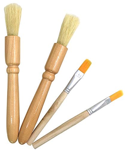 4 Packs Coffee Grinder Brush,YuCool Wooden Cleaning Brush for Grinders and Pasta Makers-2 Size