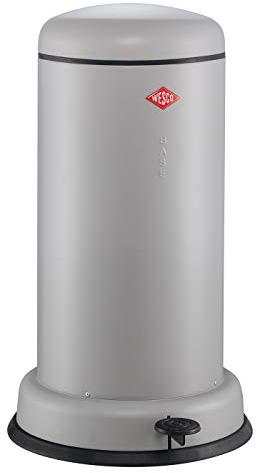 WESCO 134 531-79 Baseboy Waste bin with Damper, Stainless Steel Plastic, 20 liters, Cool Grey Matt