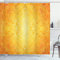 ABAKUHAUS Orange Duschvorhang, Antike Blumenverzierung, Stoffliches Gewebe Badezimmerdekorationsset mit Haken, 175 x 220 cm, Ringelblume