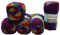 Ilkadim 5 x 100 g YarnArt Ambiance Strickwolle Mehrfarbig mit Farbverlauf, 500 Gramm Strickgarn mit 20% Wolle-Anteil (lila terrakotta grün Ocker 154)