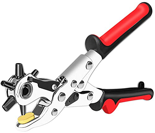 Locher Gürtellochzange Gürtel Locher Heavy Duty Revolver Lochzange Hebelübersetzung Lochzange Multi Sized Puncher für Gürtel