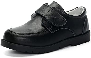 YUNICUS Jungen Slip On Loafer Schuluniform Schuhe,Schwarz, 33 EU
