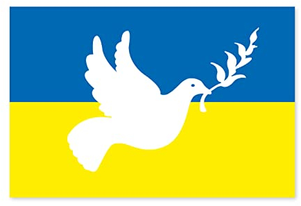 Ritter Mediendesign Premium Aufkleber Peace Sticker Friedenstaube Ukraine Fahne Auto Vespa Camper Wohnmobil Motorrad Waschanlagenfest Witterungs- und UV-beständig