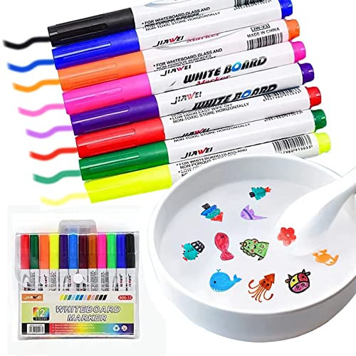 12 bolígrafos mágicos de pintura al agua, marcadores flotantes, pinceles de acuarela que pueden nadar después de pintar, lavables en seco para niños