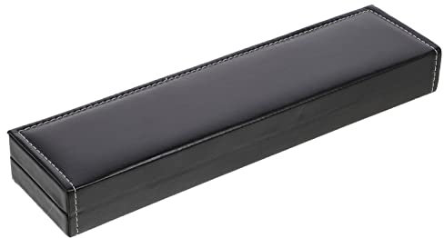 Generic Pu Leder Rechteck Uhrenbox, Armband Geschenkbox, Uhrenaufbewahrungsbox Mit Deckel, Schwarz, 11.6 X 2.95 X 1.57 Zoll