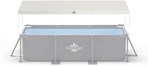 DARDARUGA Telo di Copertura per Piscina Fuori Terra Rettangolare 300 x 200 cm, Anelli di Fissaggio e Corde Inclusi, Impermeabile, Protezione UV, Foro Drenaggio Centrale per Evitare Accumuli Acqua