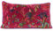 Eyes of India - 12 X 20 Burgundy Red Velvet Bird Throw Lumbar Pillow Sofa Bolster Cushion Cover Couch Colorful Boho Bohemian Indian Cover ONLY