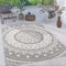 Paco Home Outdoor Teppich wetterfest & robust modernes Mandala & Boho Design pflegeleicht & flachgewebt für Balkon, Terrasse, Garten, Wohnzimmer & Küche Ethno Mandala, Grösse:240x340 cm, Farbe:Grau