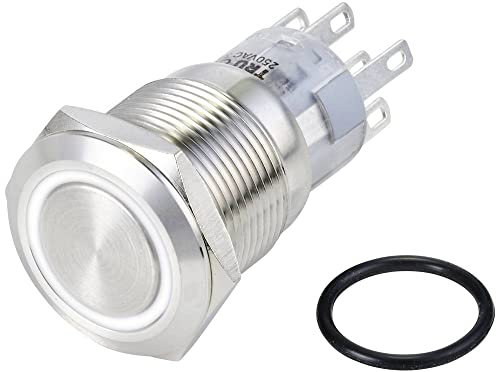 TRU COMPONENTS TC-10090988 LAS1-AGQ-22ZE/W/24V/S Vandalismusgeschützter Drucktaster 250 V/AC 3 A 2 x Ein/Ein rastend We