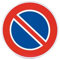 CARTELLO IN LAMIERA SCATOLATA DISCO diametro 60 cm - divieto di sosta - SEGNALE CATARIFRAGENTE CON CAVALLETTO (CARTELLO + CAVALLETTO)