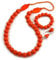 Avalaya Orange Long Wooden Bead Necklace, Flex Bracelet and Drop Earrings Set - 80cm Long