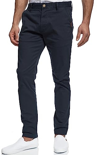 Indicode Herren Cherry Chinohose Stretchhose | Chino Herrenhose Stretch Stoffhose Navy, 29/34