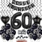 Schwarz 60. Geburtstag Dekoration, Luftballon 60. Geburtstag Deko, Schwarz Tortendeko 60 Jahre Mann, Deko 60. Manner Frau, Deko 60. Ballons