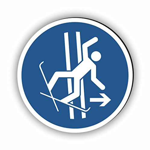 Gebotszeichen nach DIN EN ISO 7010 - Im Fall eines Sturzes Schleppspur sofort verlassen Gebotsschild ist als Sicherheitszeichen in jedem Betrieb unerlässlich (M035)