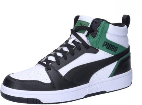 Puma Unisex Adults Rebound V6 Sneakers, Puma White-Puma Black-Vine, 9.5 UK