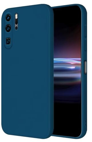 HONLEN Hülle für Huawei P30 Pro / P30 Pro New Edition Schutzhülle Case, (6.47 Inches) Liquid TPU Silicone Handyhülle mit Fallschutz Silikon Cover Saphirblau